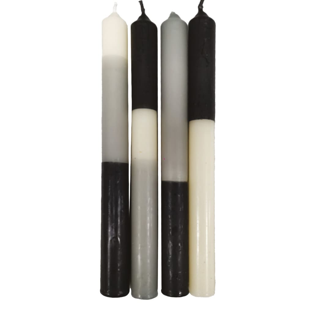 bougies longues bicolores noir 1