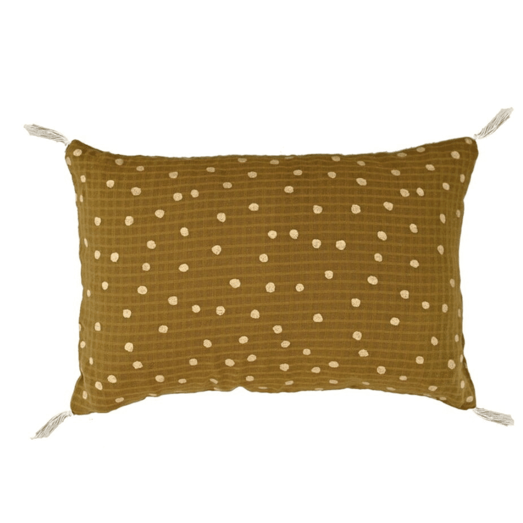 mini coussin pois or vieilli 1