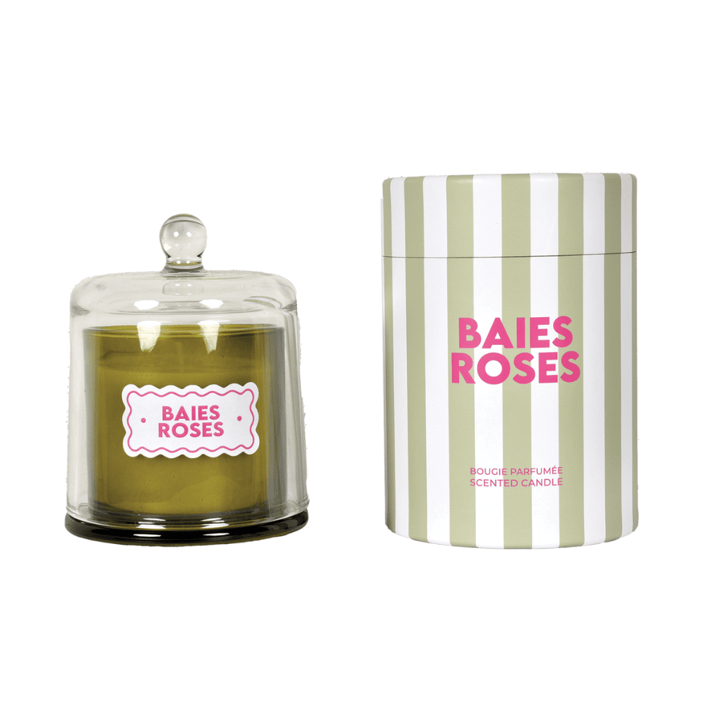 bougies cloche baies roses 1