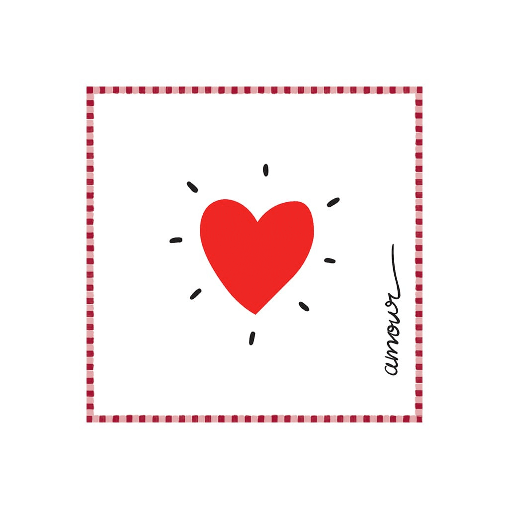 serviette coeur rouge 1