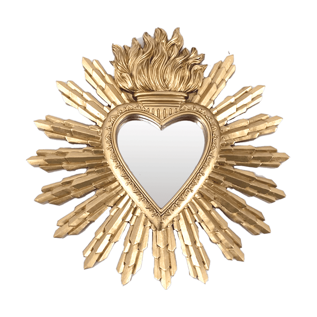 ex voto miroir coeur doré 1