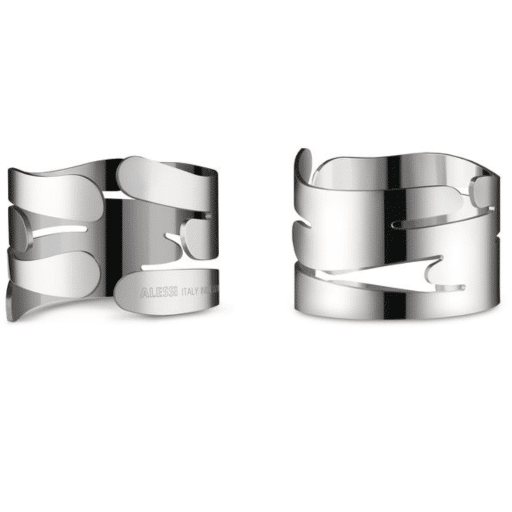 duo de rond de serviette acier alessi