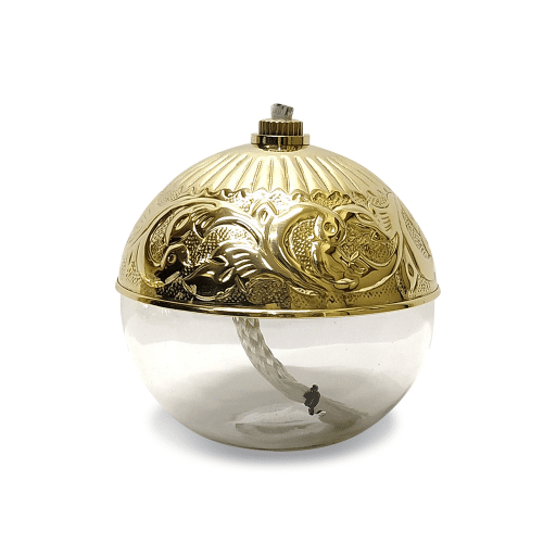 lampe a huile doree nava