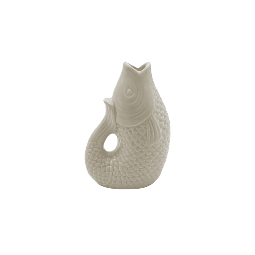 vase poisson petit modele blanc casse