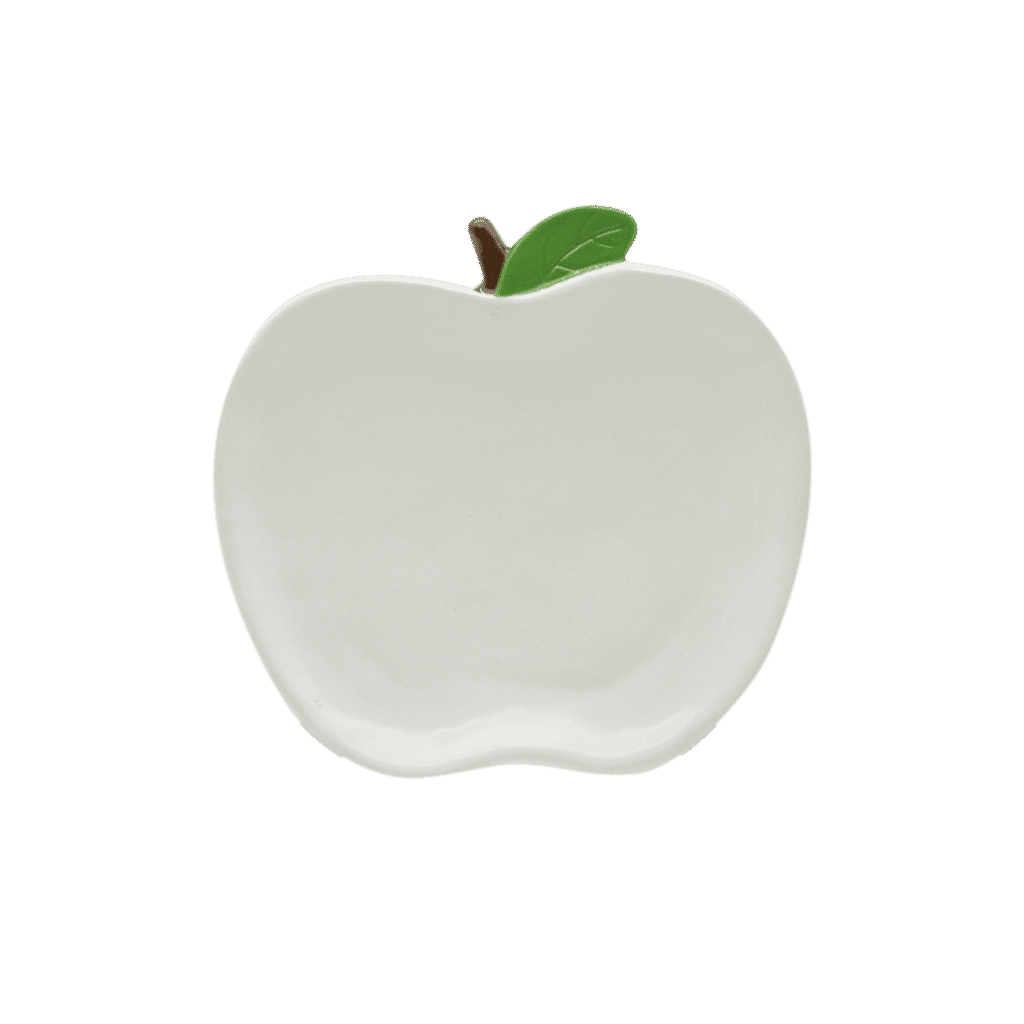 assiette a mignardises pomme blanc