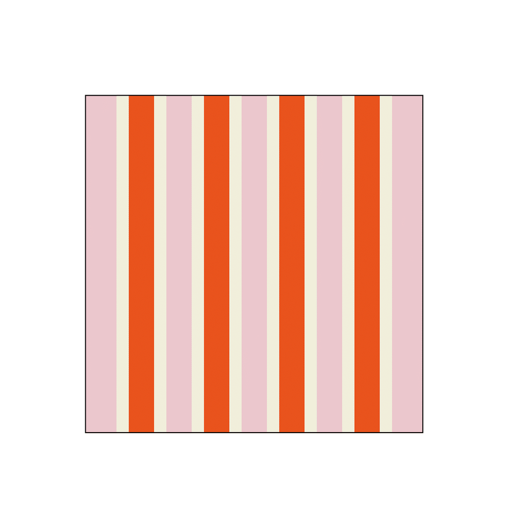 serviette papier rayure corail