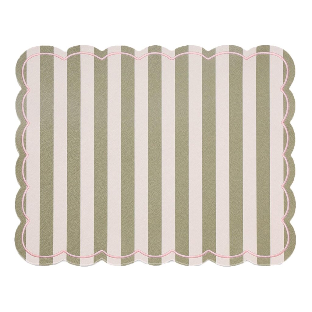 set de table romeo trattoria raye kaki