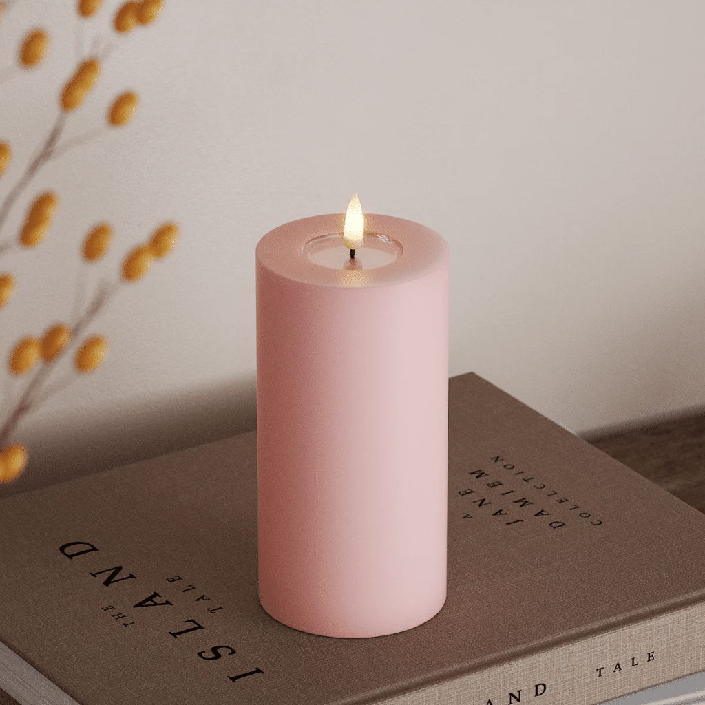 1 bougie led rose gm