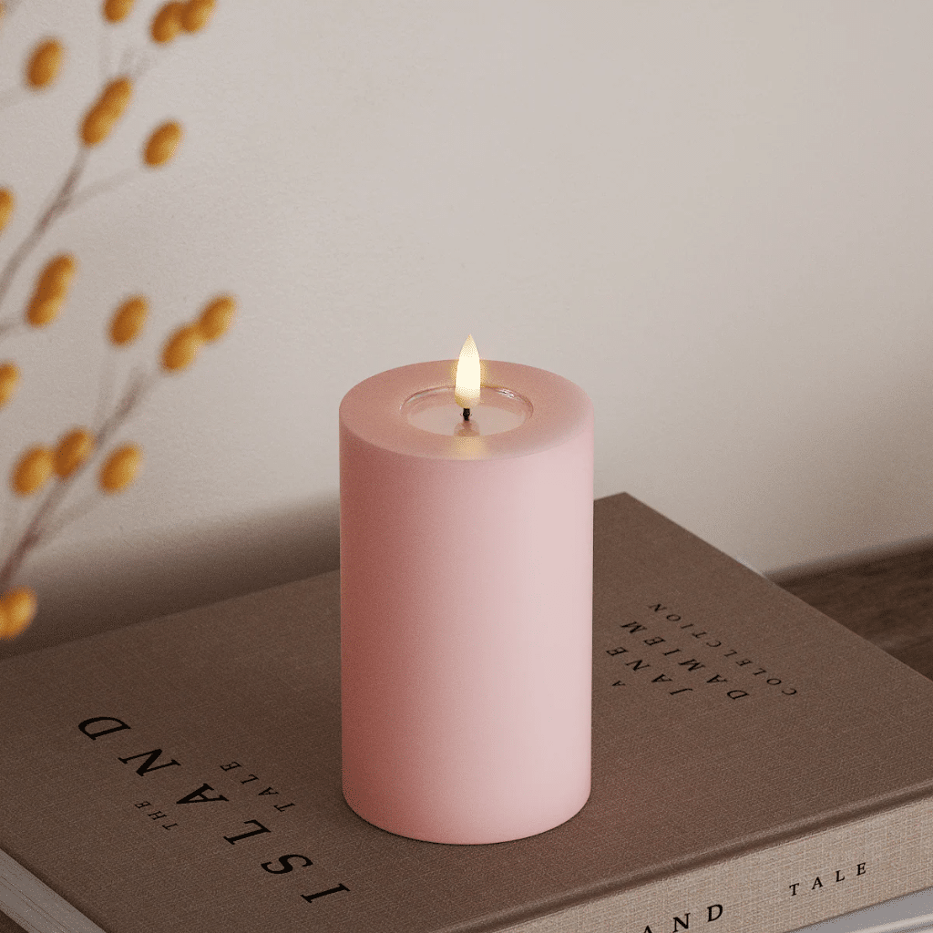 1 bougie led rose mm