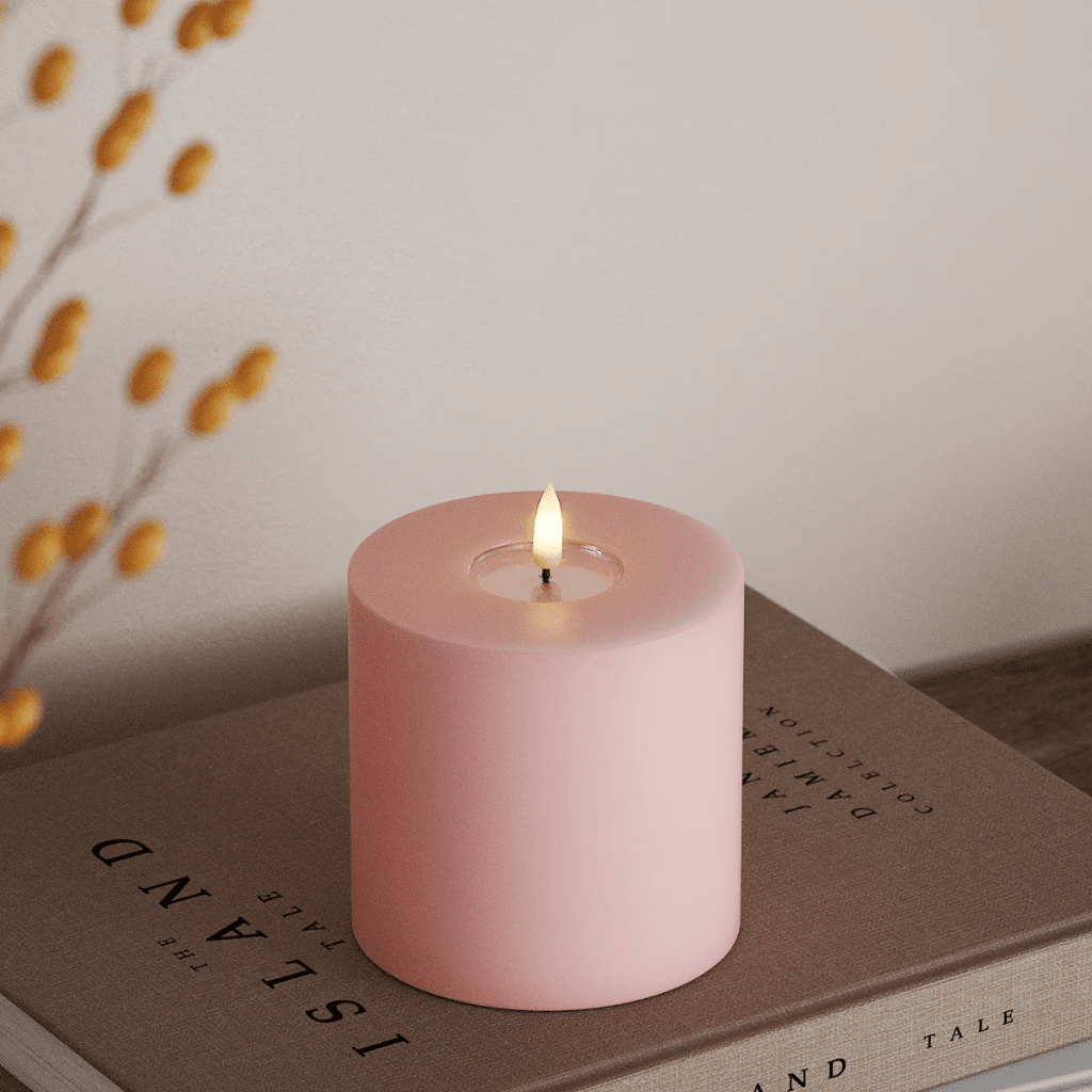 1 bougie led rose pm
