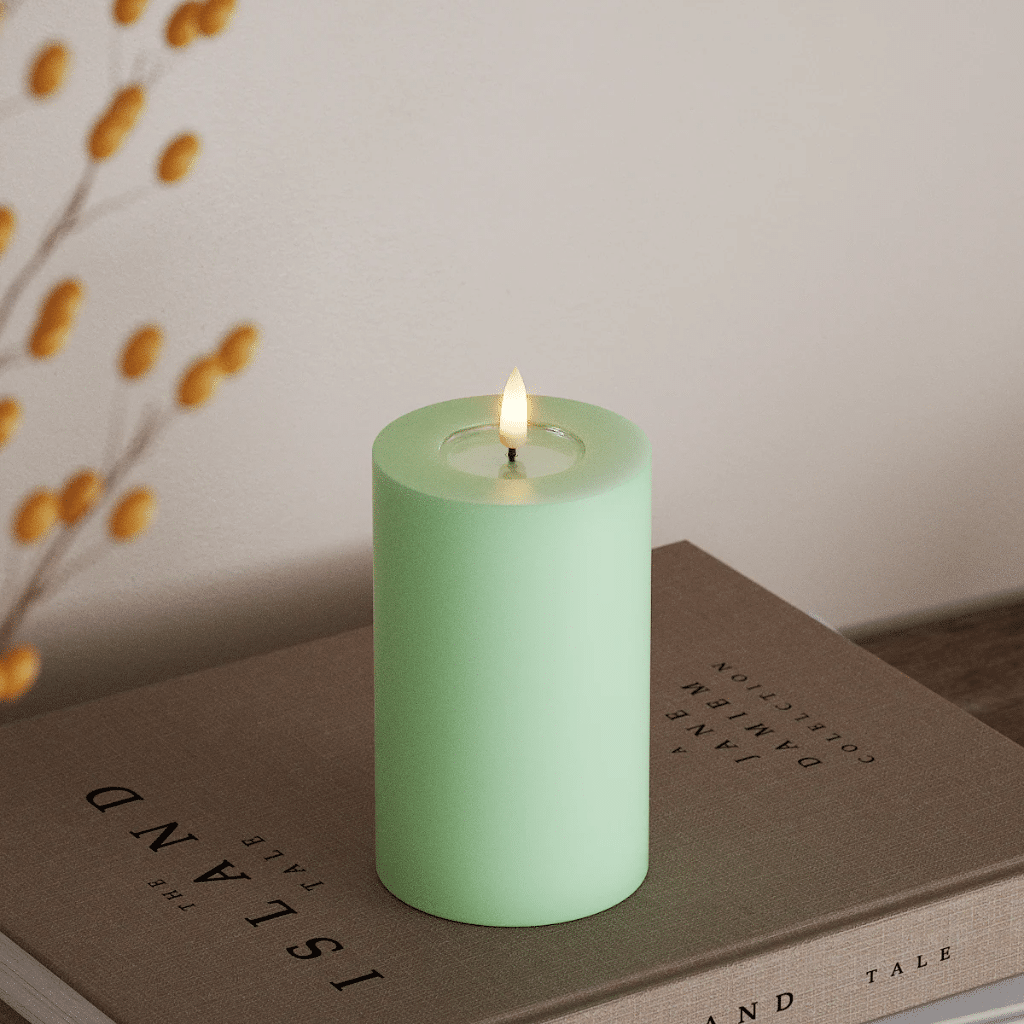 1 bougie led vert menthe mm