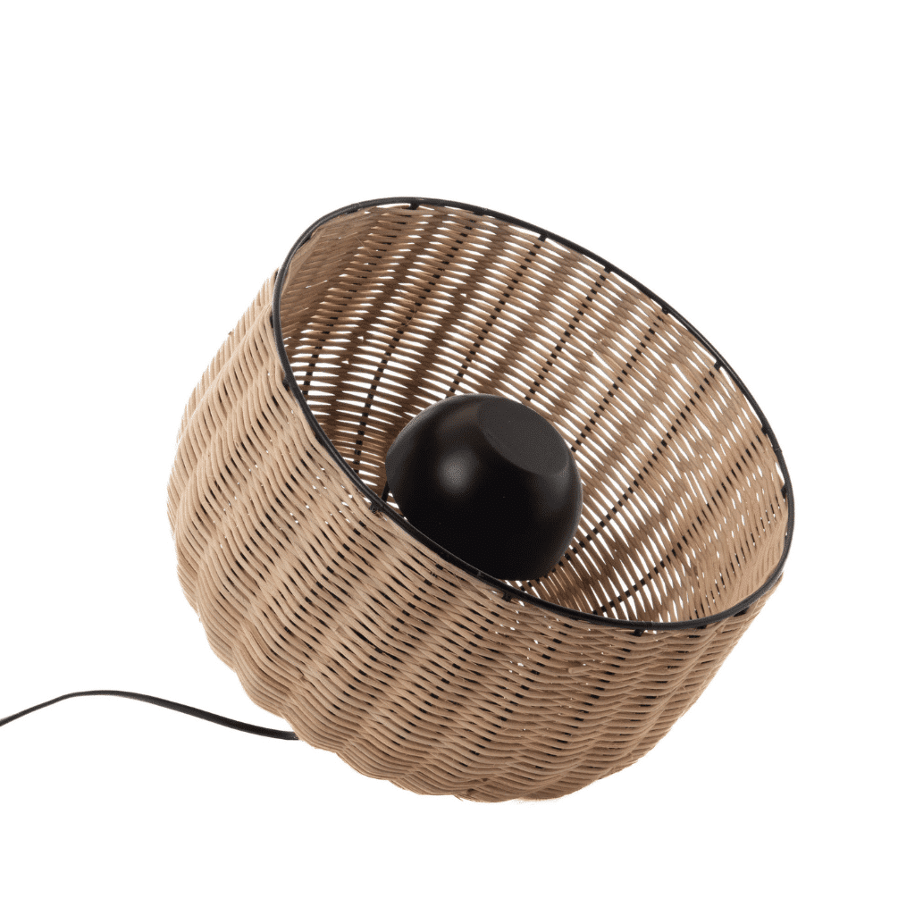 lampe de sol cloche rotin mm