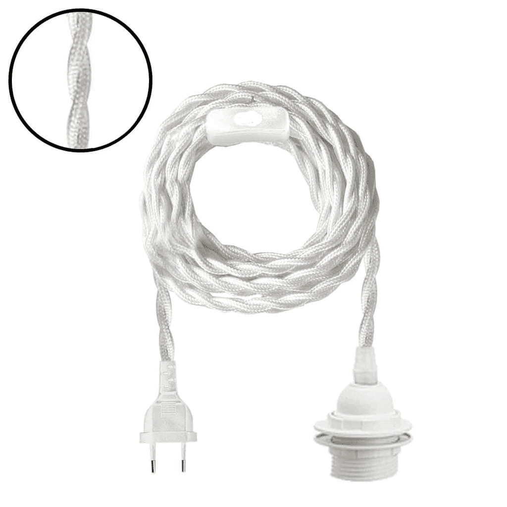 cable pour baladeuse electrique blanche torsadee