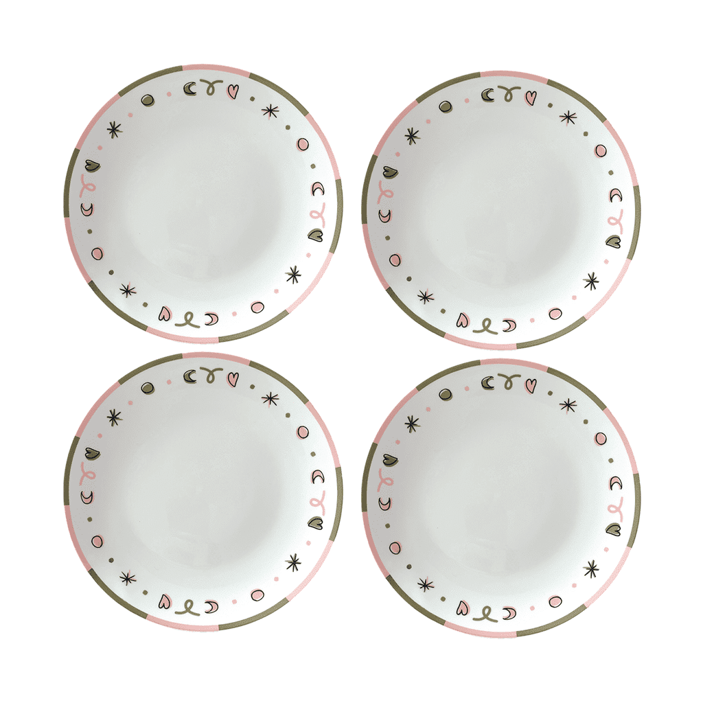 set de 4 assiettes plates bisous