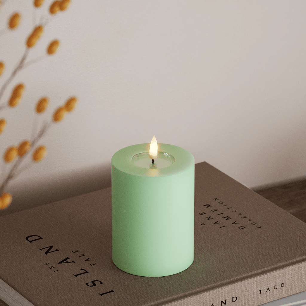 1 bougie led vert menthe pm