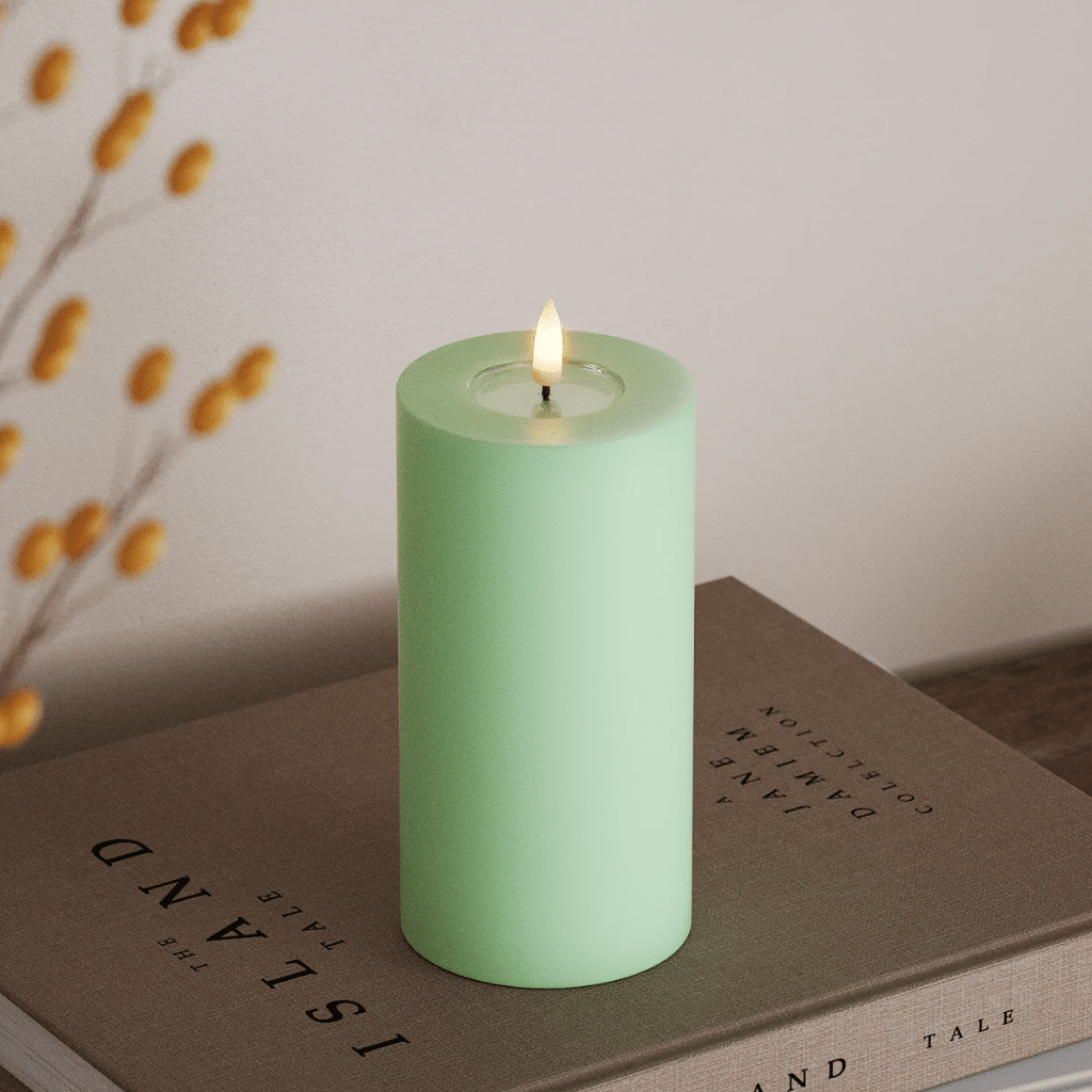 1 bougie led vert menthe gm