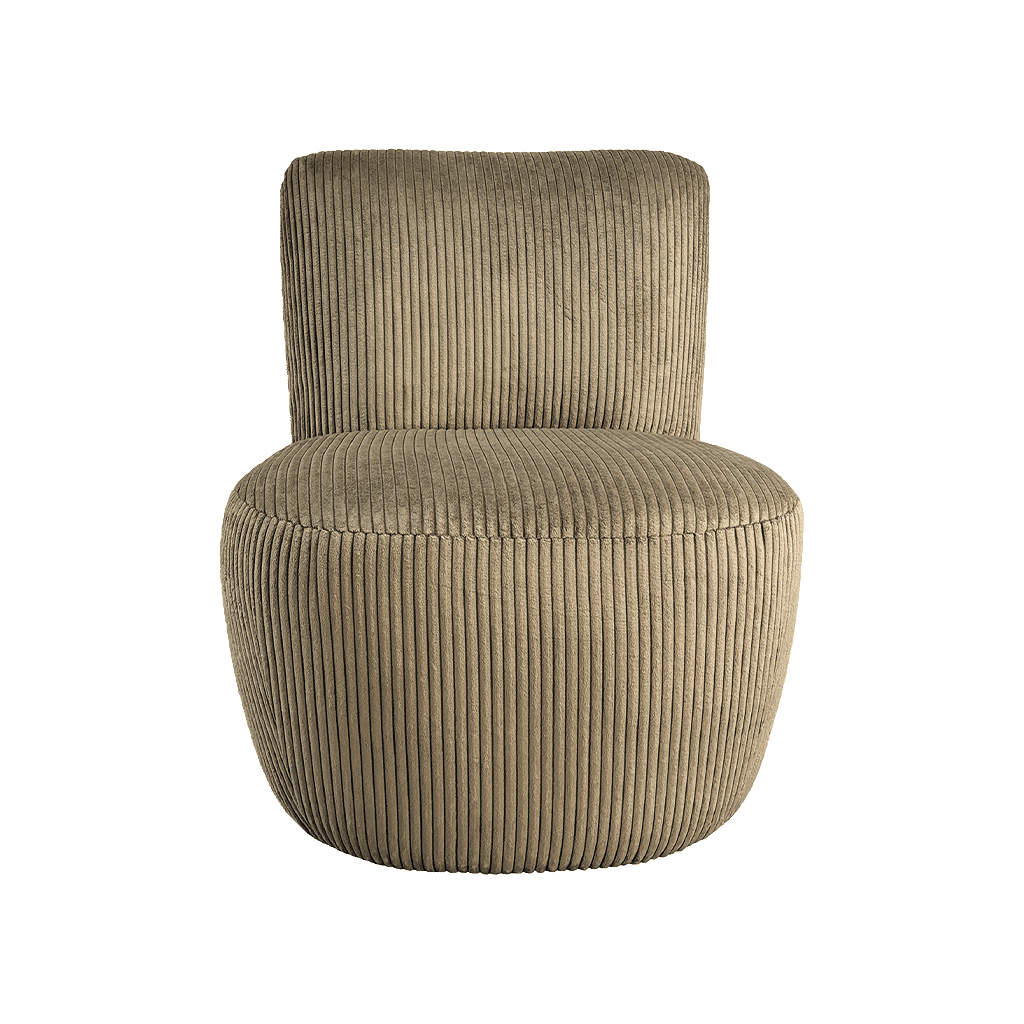 fauteuil eve velours cotele choco