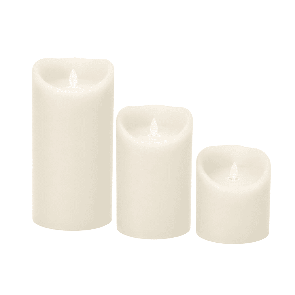 coffret de 3 bougies led blanche