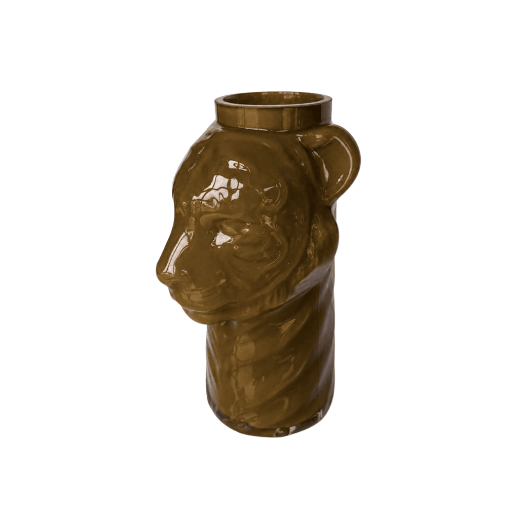 vase opale lion olive