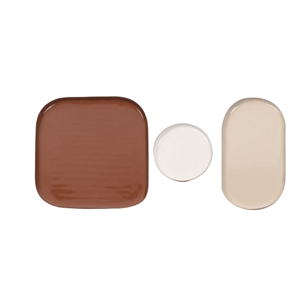 set de 3 plateaux emaille brun 1