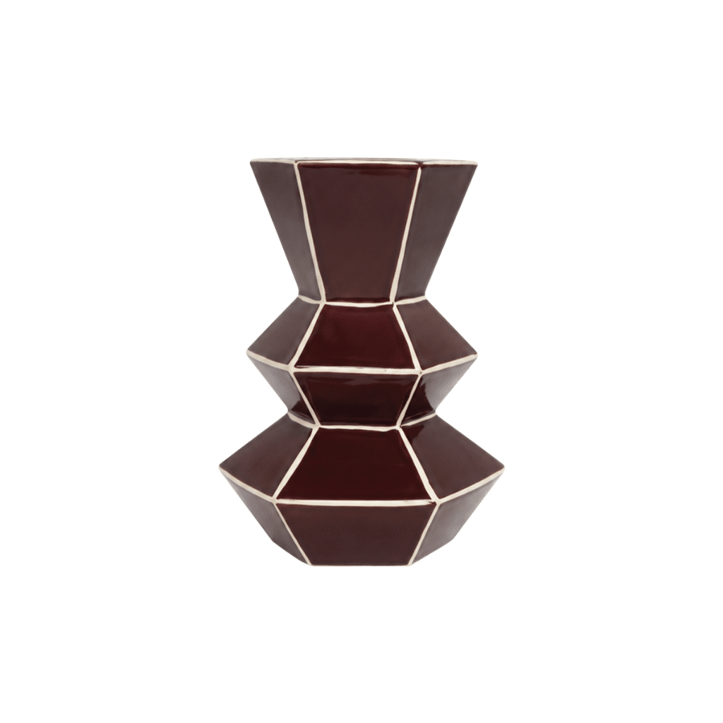 vase geometric pm burgundy